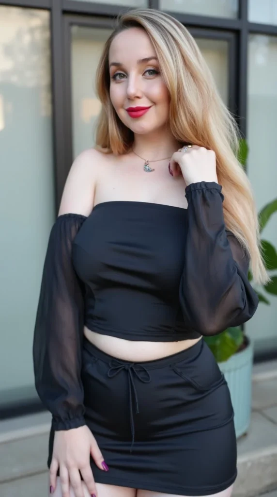 Lisa Lefèvre @lisawildlove foto van het OnlyFans-model in zwarte kleding